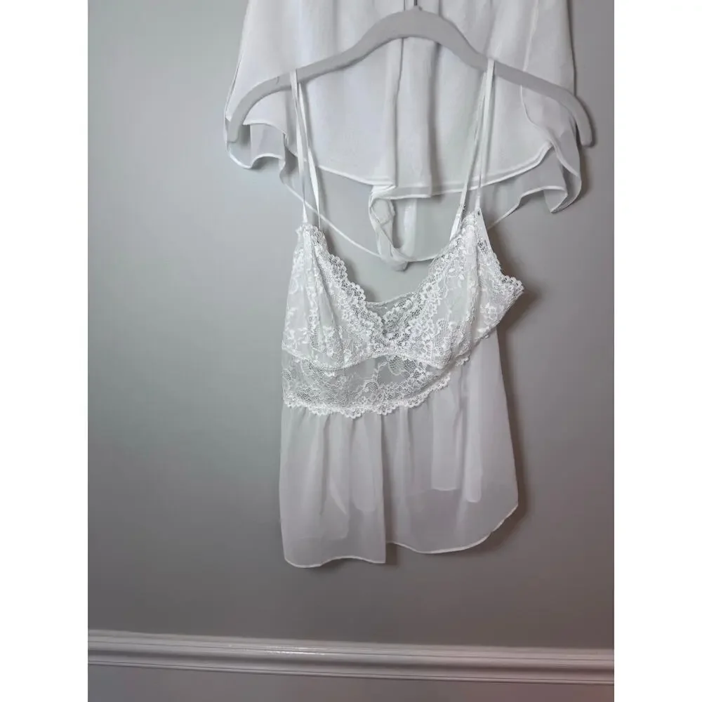 In Bloom by Jonquil Lillian Lace Cup Pamisole & Shorts Set white large NWT $66